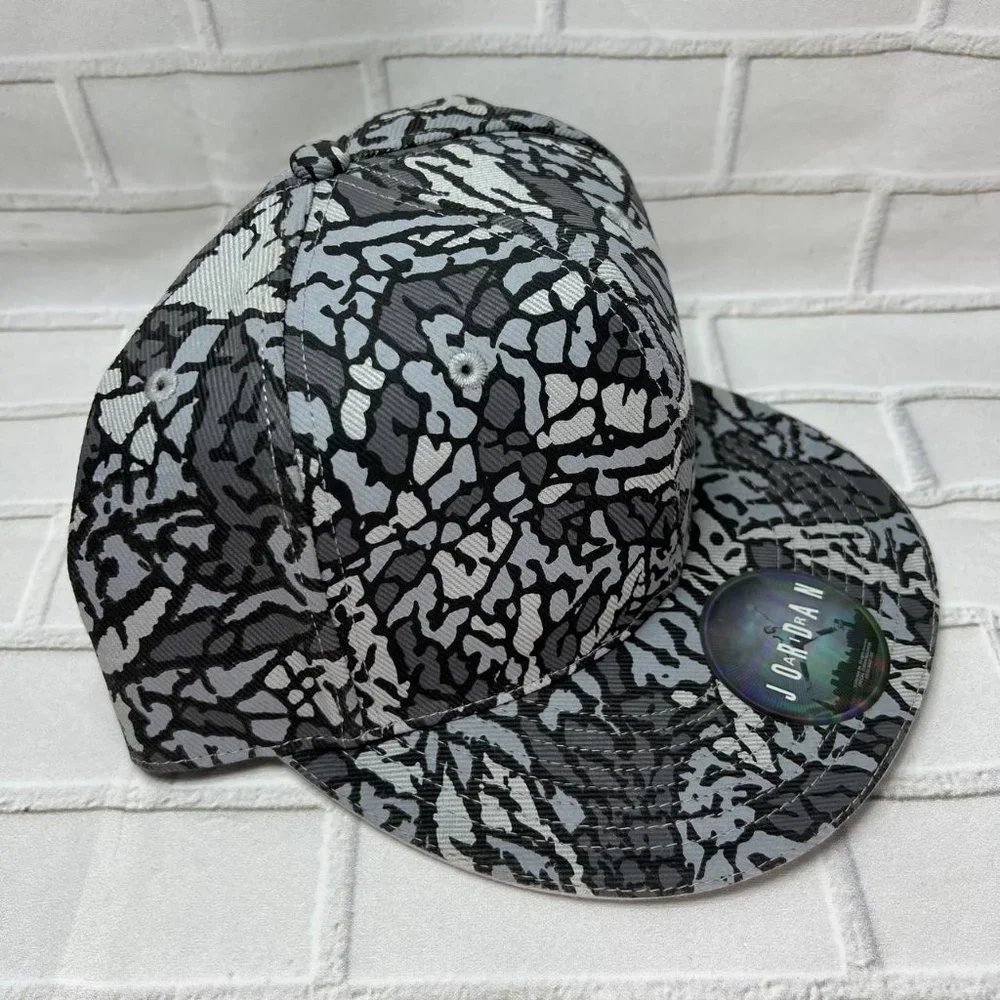 Air Jordan Cement Elephant 7 1/8 Jumpman Hat Fitted Cap‎ Gray Black Men